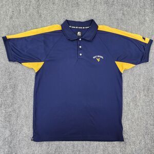 Vintage West Virginia Mountaineers Shirt Men Large Starter Polo Short Sleeve